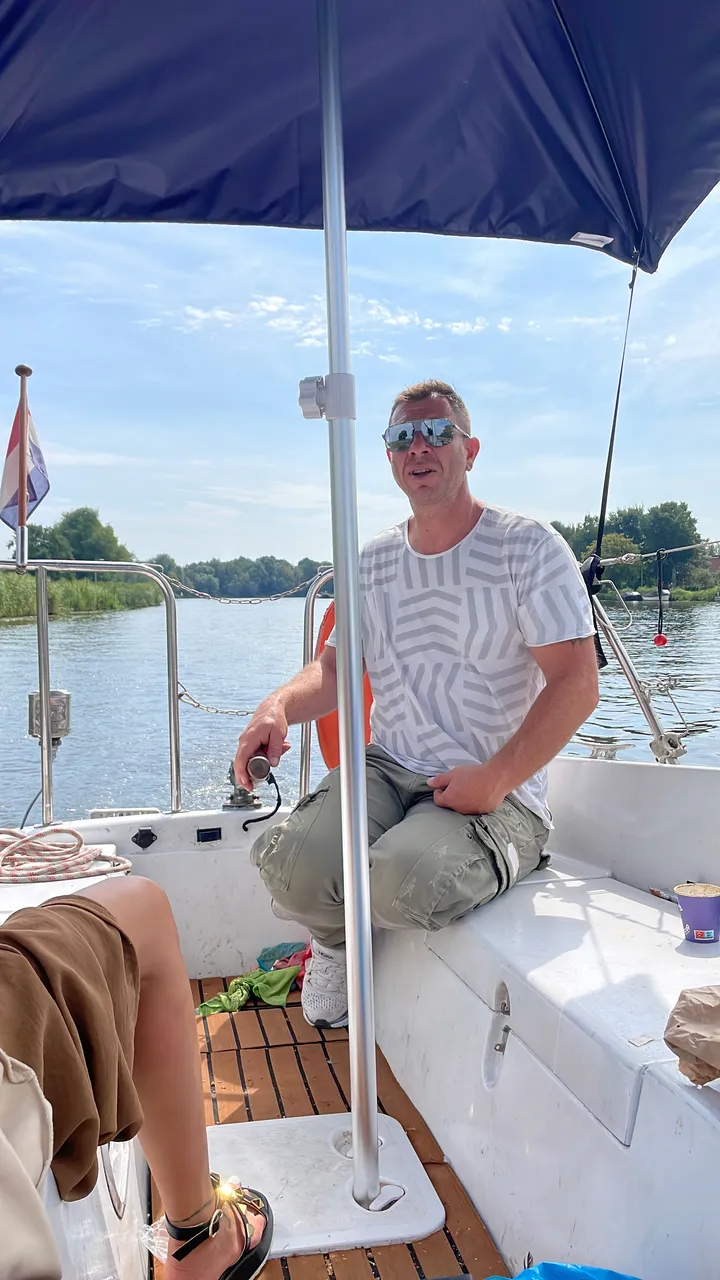 Electric boat — on the water