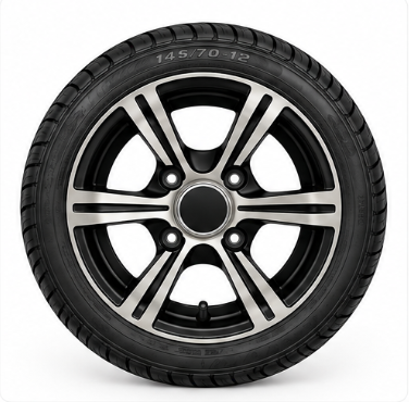 Band met chromen velg 125/65-12