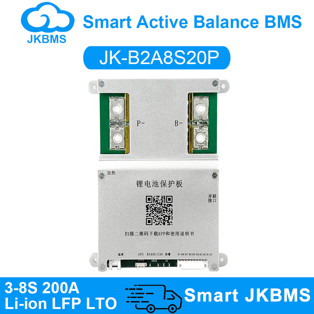 JK-B2A8S20P · 200A Smart BMS (3S-8S)