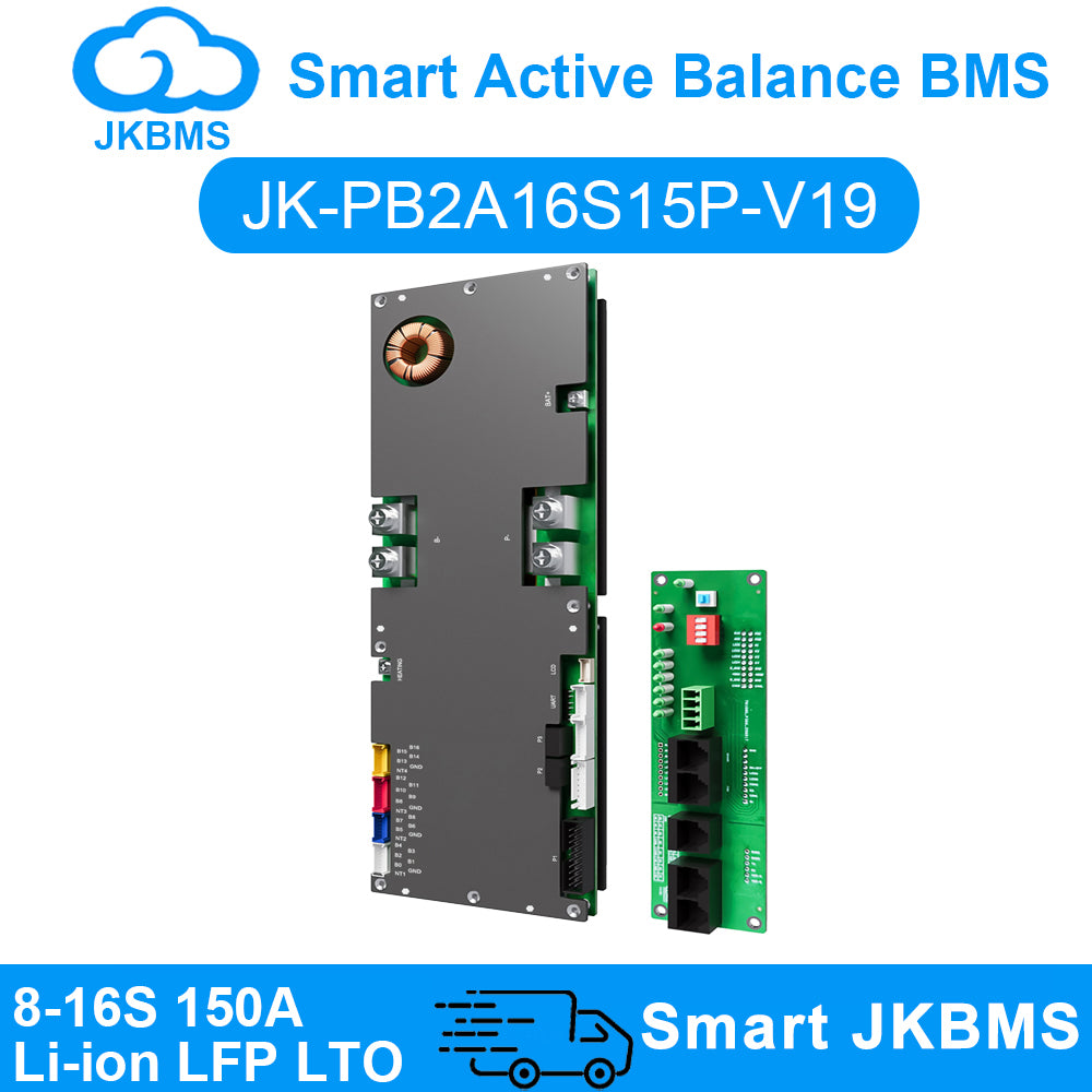 JK-PB2A16S15P V19 · 150A Inverter BMS (8S-16S / 24V-48V)