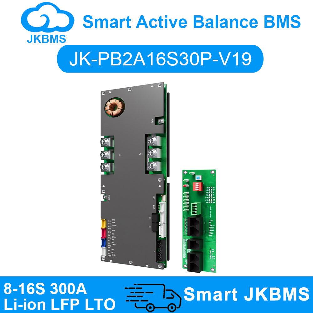 JK-PB2A16S30P V19 · 300A Inverter BMS (8S-16S / 24V-48V)